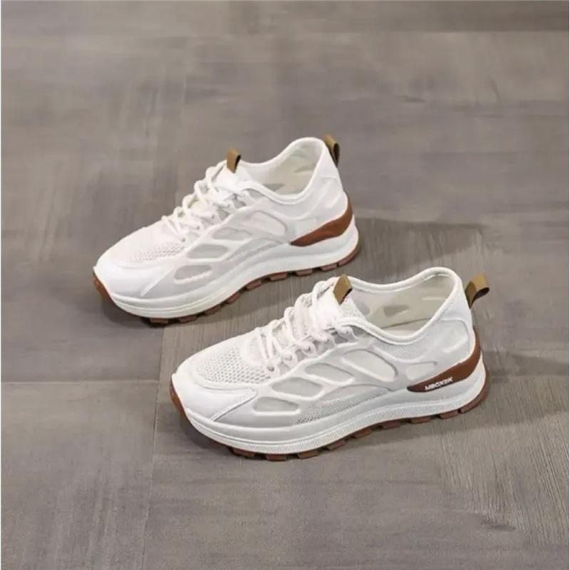 

Summer Mesh Breathable Women Shoes Soft Sole Non Slip Shock Absorption Versatile Casual Sports Sneakers 40 хакі