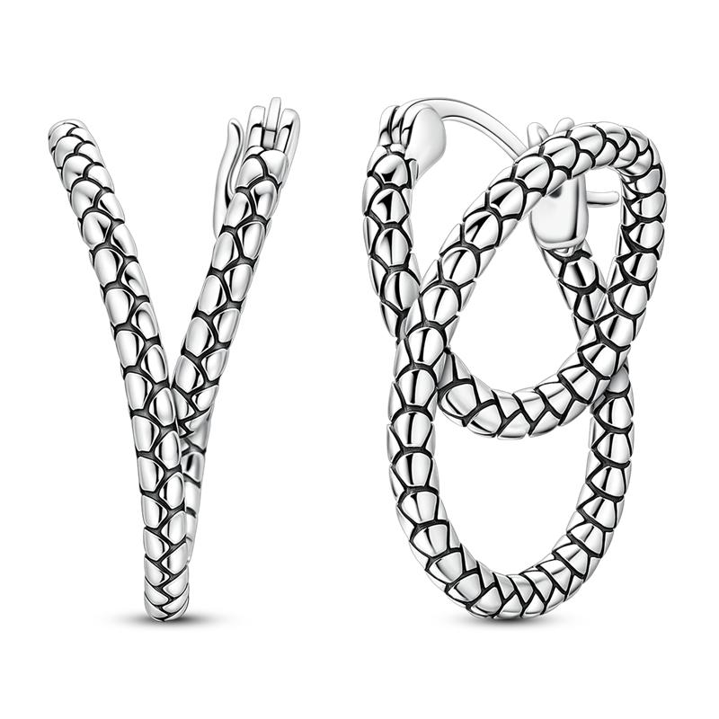 copper Serpentine Hoops Authentic Hoop Earring for Woman Bow Tie Zircon Earring Luxury Pendientes Fashion Jewellery