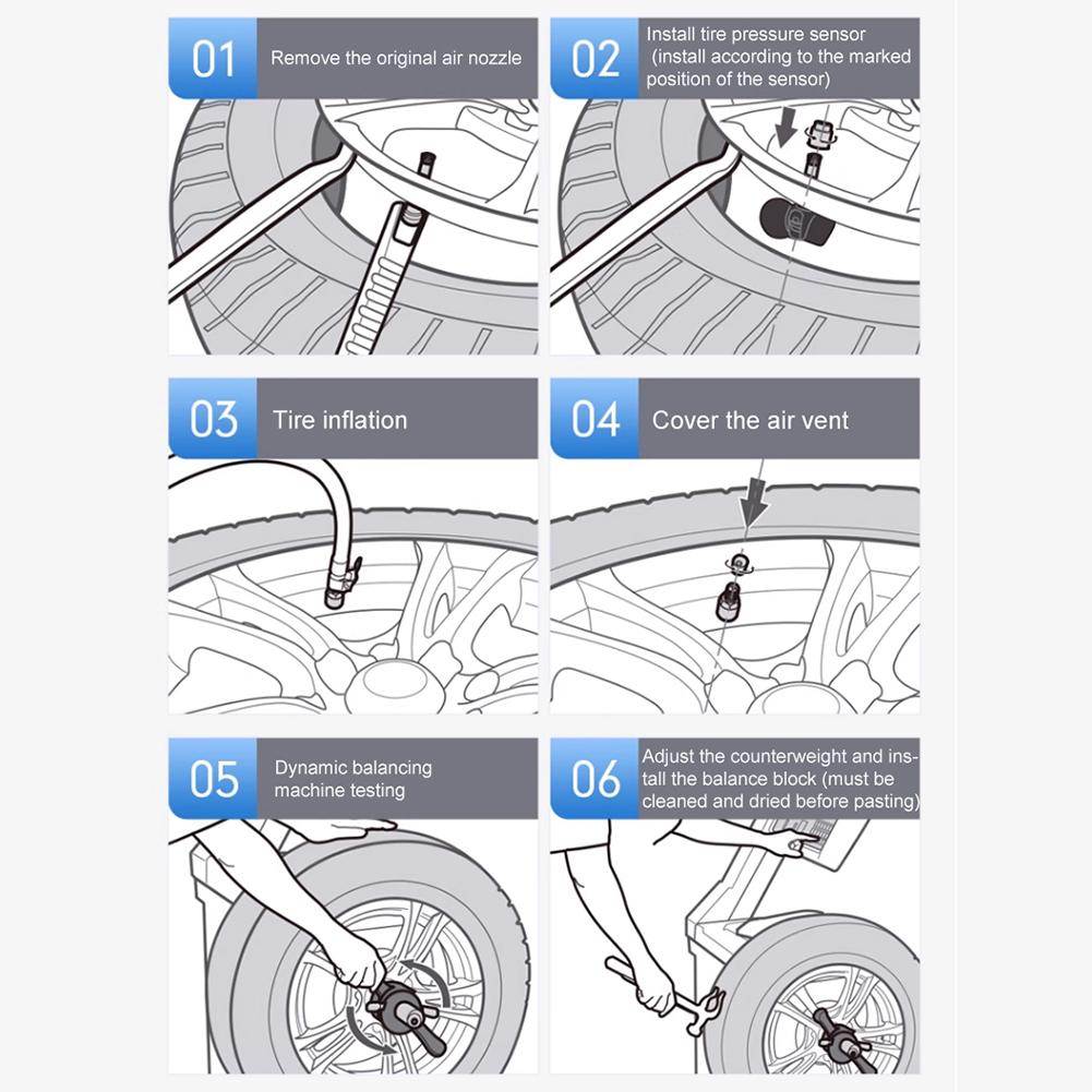 Tire Pressure Monitoring System Cigarette Lighter Tyre Temperature Monitor Wireless TPMS for Car SUV Sedan