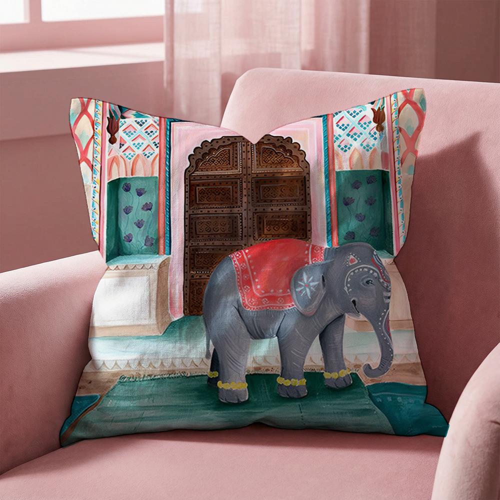 Cheetah Llama Leopard Jungle Cushion Cover Multi-Scene Pillow Cover for Home & Car - Reversible, Soft & Durable for Daily Use