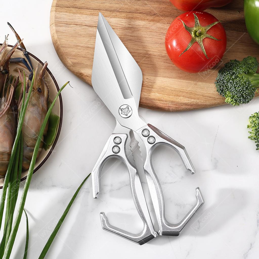 Powerful Kitchen Scissors Triangular Blade Chicken Bones Scissors Heavy Duty Stainless Steel Shears for Cutting Meat Scissors