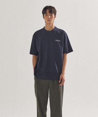 PALAP Unisex 3D Logo Coolmax Oversized Short Sleeve T-Shirt_Pl24S5Ts006_Nv