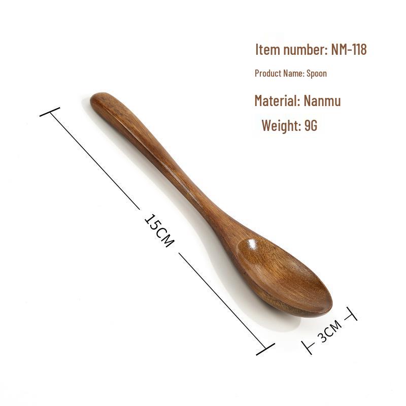 Japanese Beech Mini Wooden Spoon & Fork Set - Nanmu Soup & Cutlery Collection