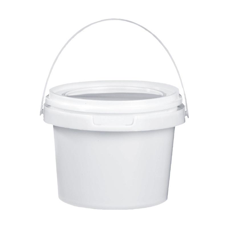 Sealed Transparent White Plastic Storage Barrel - Round Small Food Barrel