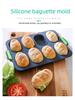 Oval 8-Grid Non-Stick Silicone Cake Mold for Home Baking