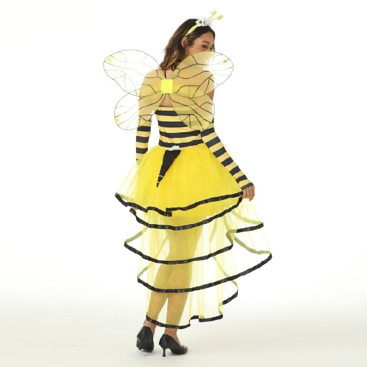 4Pcs Bees Costume Kits Adult Honeybee Costume Bees Tentacle Headband Tutus Dress Bees Wing for Halloween Cosplay Party