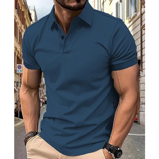 Men's Summer Solid Color Top Popular Fashion Short Sleeves Slim Fit European and American Short Sleeves