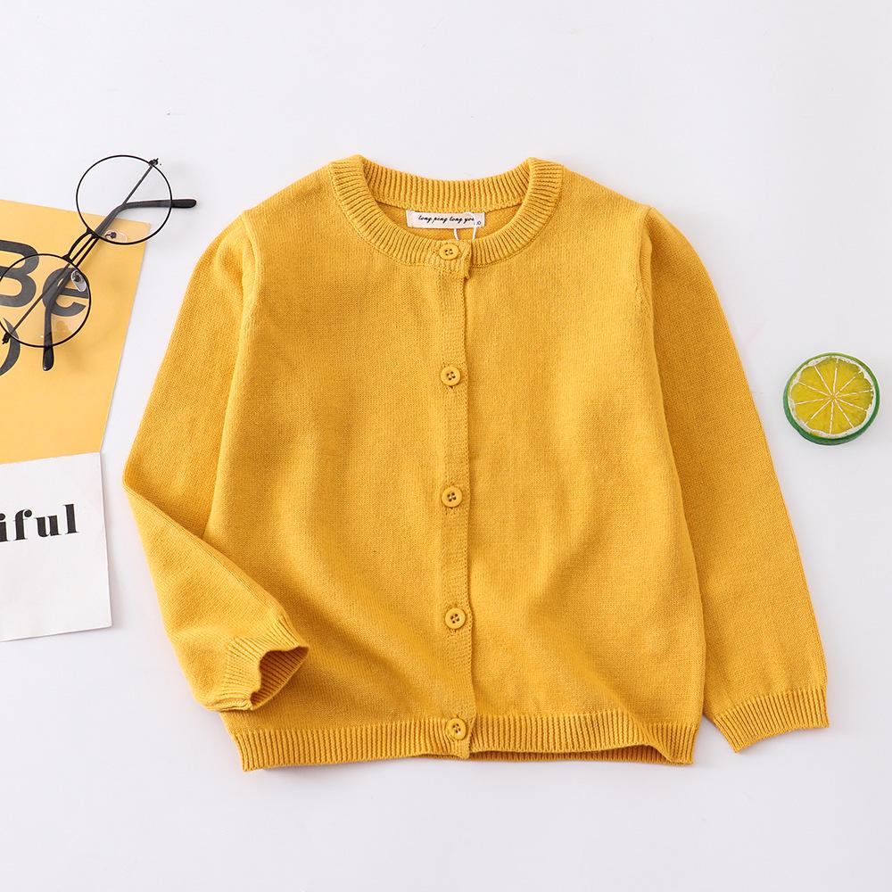 2025 Children's Pure Cotton Knitted Cardigan - Infant & Toddler Sweater, European & American Style for Boys & Girls