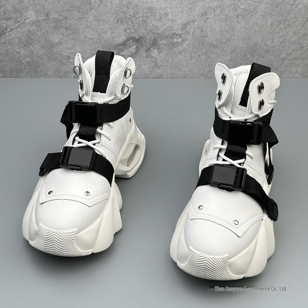 Europäische Herren High-Top Schwarze Sneaker: Frühling 2025 Trend, Größenerhöhend und Stilvoll