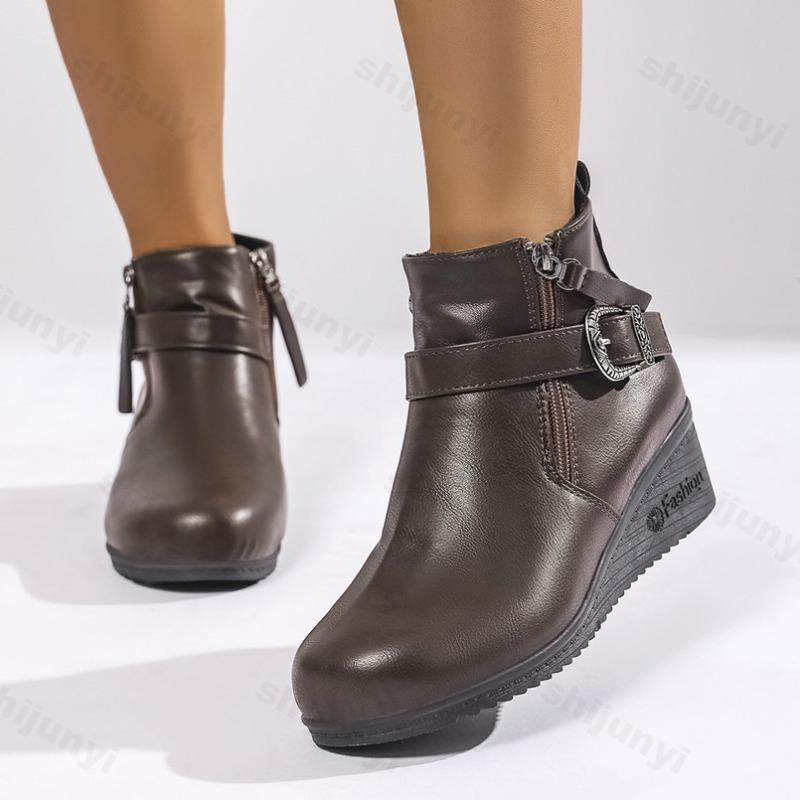 Fashion Women Boots Retro Fashion Autumn Ankle Boots 2025 New Trend Luxury Shoes Women Solid Color Round Toe Comfortable Boots Women
