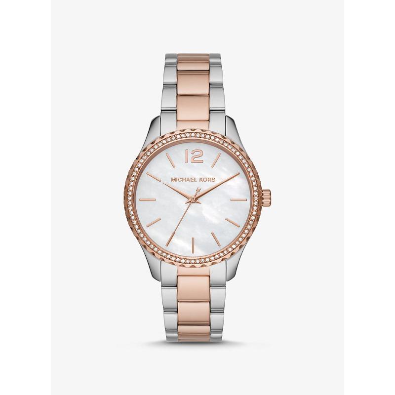 Двухцветные часы Michael Kors Layton с паве MK6849 розового золота