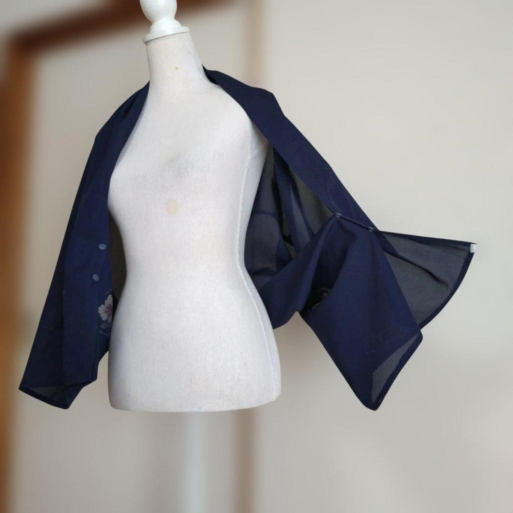 Used Summer Kimono Sha Remake Bolero Sheer feel, air conditioning countermeasure Handmade