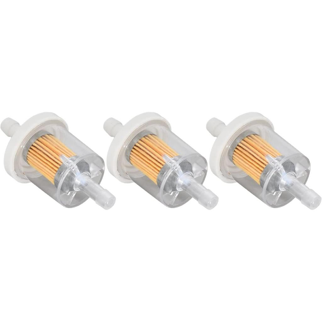 3 x Universal Inline Fuel Filter 1/4" Replaces 49019-0027 49019-0014 691035 493629 2505007S 2505021S Widely Used for Lawn Mower, Motorcycle, Garden