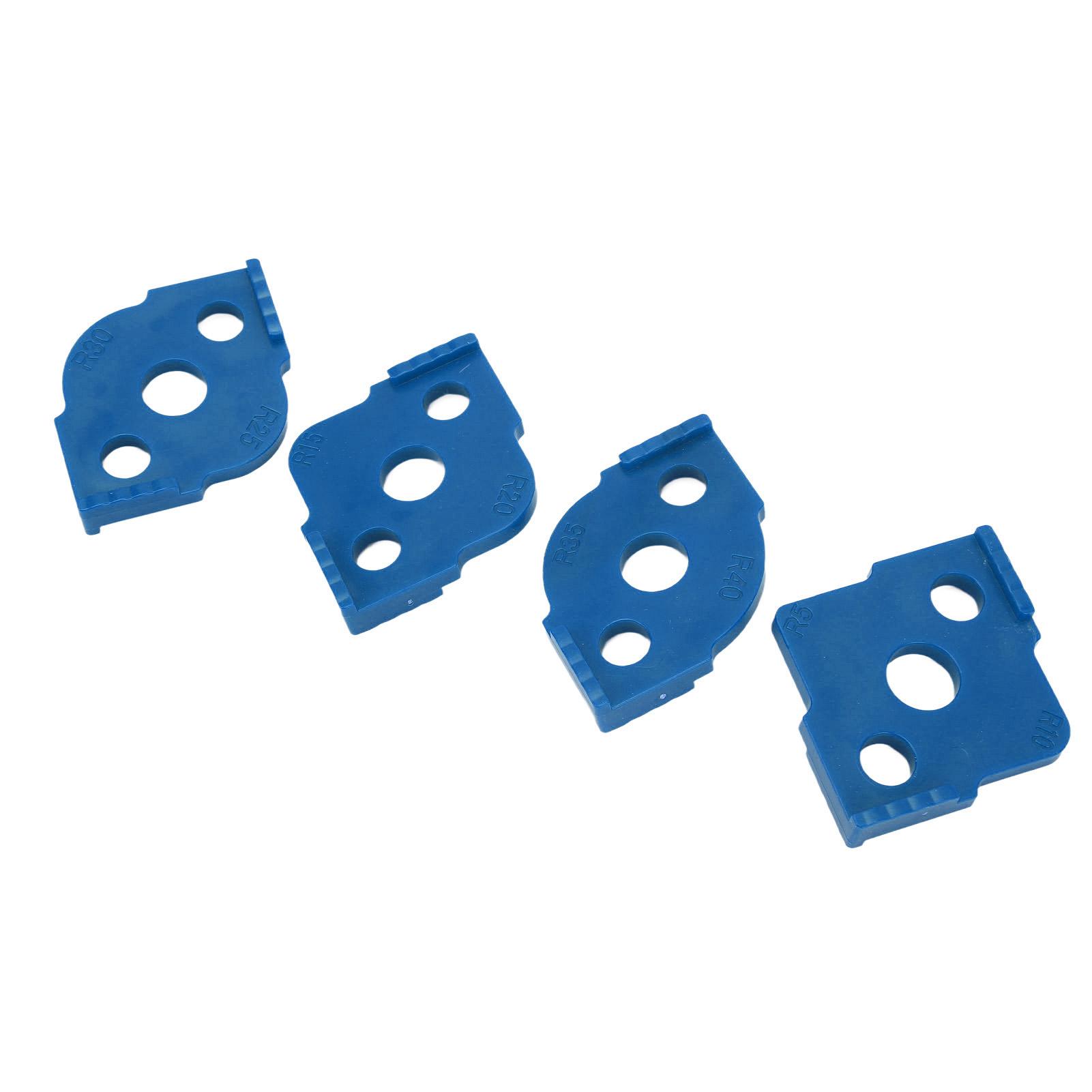 

4 шт. Шаблоны для углов R Круглый угол Радиусный шаблон Фрезерный шаблон ABS Деревообрабатывающий угловой локатор Синий