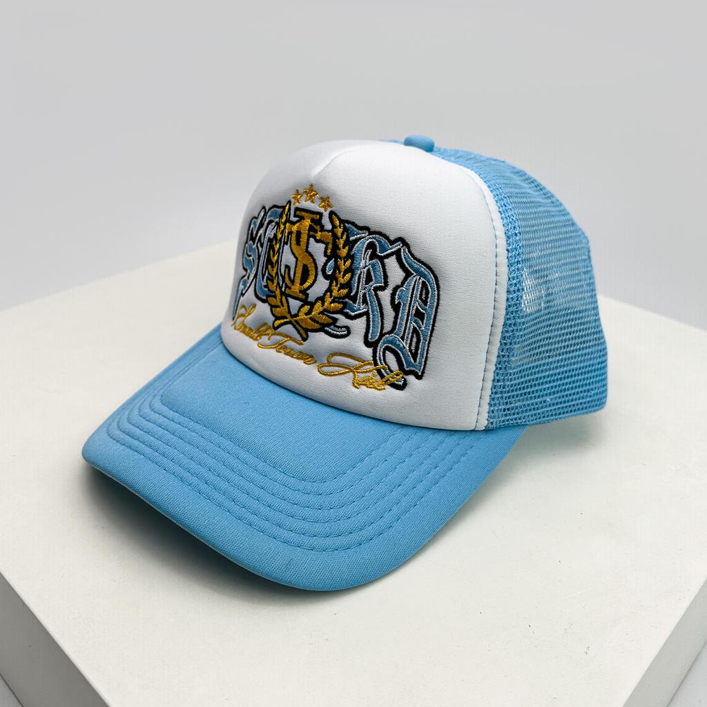 New Unisex Embroidered Badge Letters Baseball Hats Color Block Sunshade Mesh Breathable Trucker Caps Versatile Fashion Personal