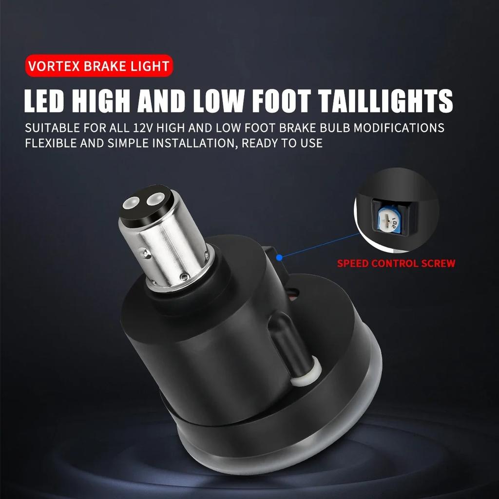 Motorcycle Brake Light Refit Wheel Eyes Rotating RGB Flashing Sharingan Decor Tail Light Anime Style Modification Accessories