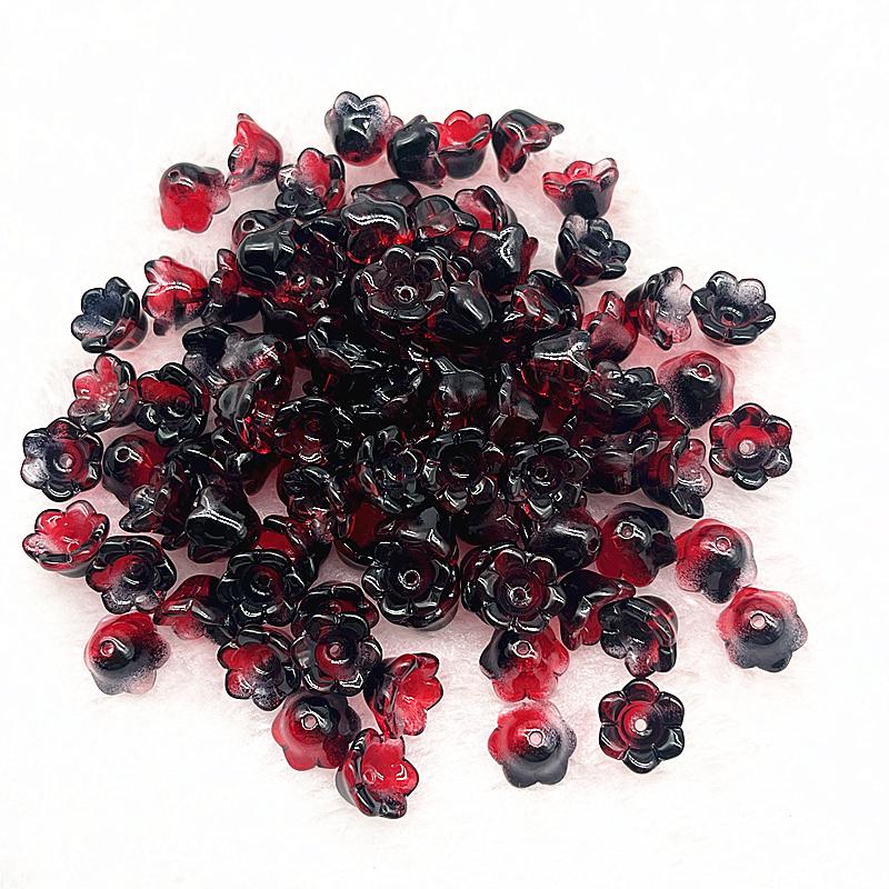 20pcs 7X12mm Colorful Bellflower Lampwork Beads Caps Glass Spacer Beads For Jewelry Making DIY Bracelets Hairpin Accessories