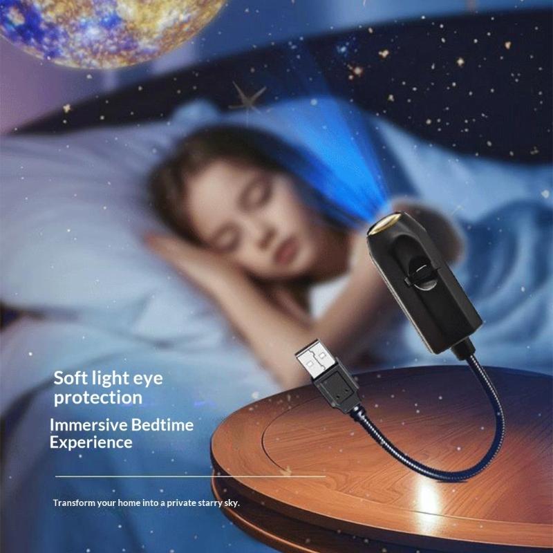 Portable Car Roof Atmosphere Lamp Moon Star Projector Light for Vehicle Bedroom Ceiling Party Decorative Night Light
