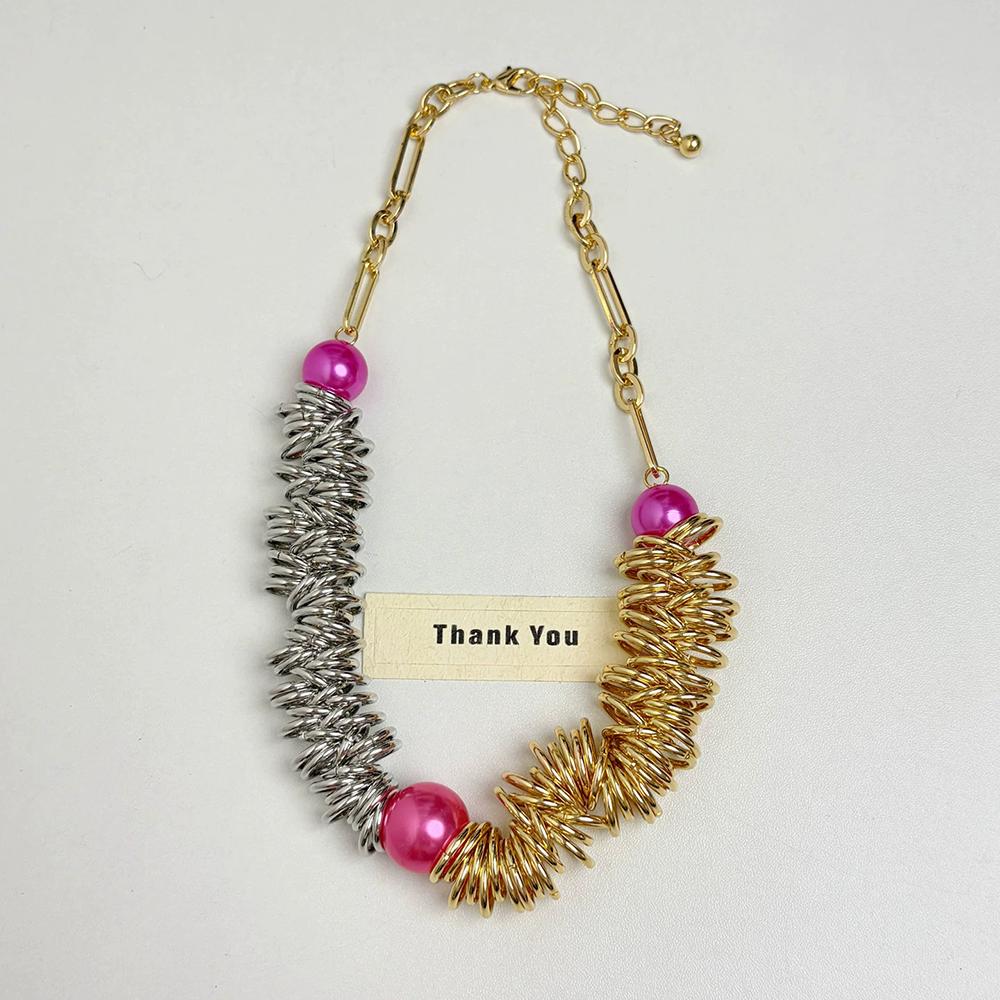 

New Retro Metal Ring Pearl Necklace For Women Fashionable Trendy And Elegant Necklace Gift For Friends Other