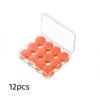 12Pcs/Box Reusable Earplugs Silicone Ear Plugs For Sleeping Swimming Traveling Studying Noise Reduction Flexible Ear Plugs