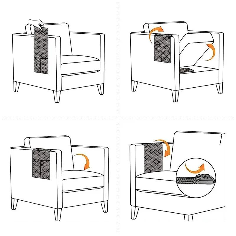 Cover For Sofa Armrest Waterproof Protector With Pockets Removable Anti-Dirty Couch Chair Arm Slipcovers Home