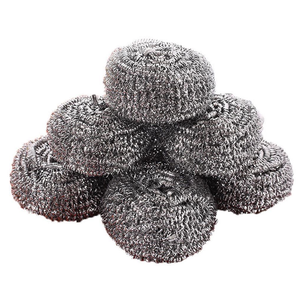 6pcs Stainless Steel Scrubbers Effortless Dish Pot Stove Scrubber Quickly Removing Stubborn Stains Home Cleaning Accessories