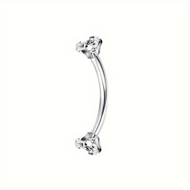 Florideco 1Pc Rook Eyebrow Studs Earrings Surgical Steel CZ Opal Belly Lip Ring Cartilage Piercing Jewelry for Women Men