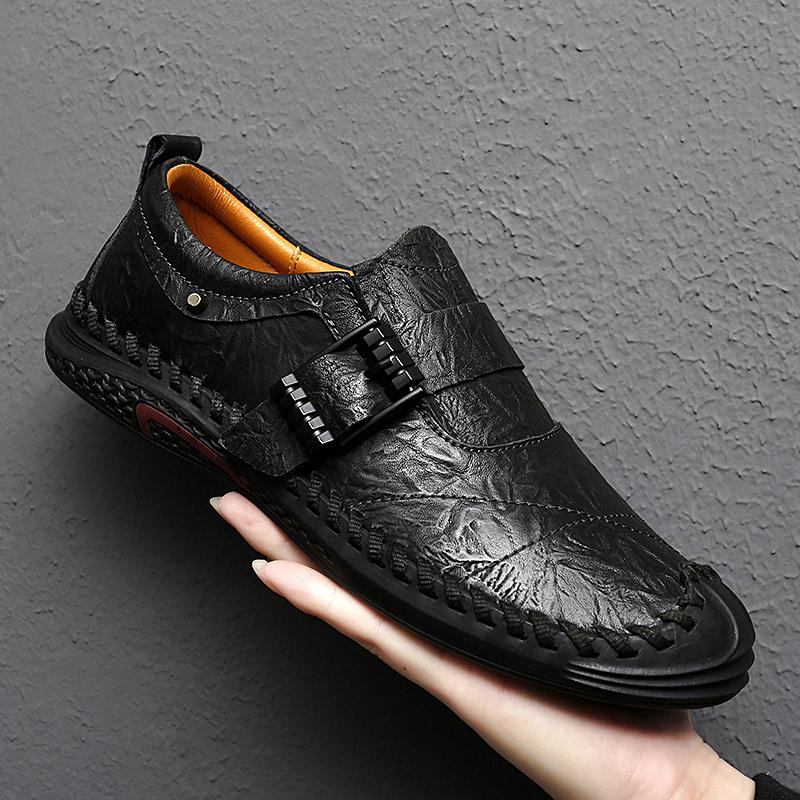 Men's Genuine Leather Shoes Business Shoes Office Men's Casual Shoes Outdoor Mountaineering Shoes Soft Sole Men's Driving Shoes