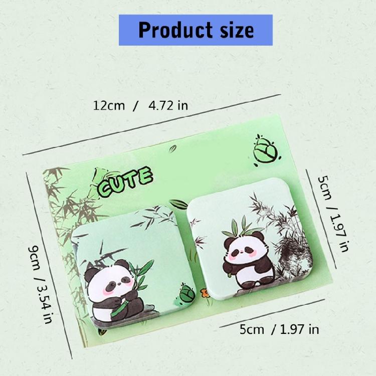 Cartoon Panda Sticky Note Paper 60Sheets Adheive Notes Pocket Notes Memo Pad Small Notepads for Writing Journaling