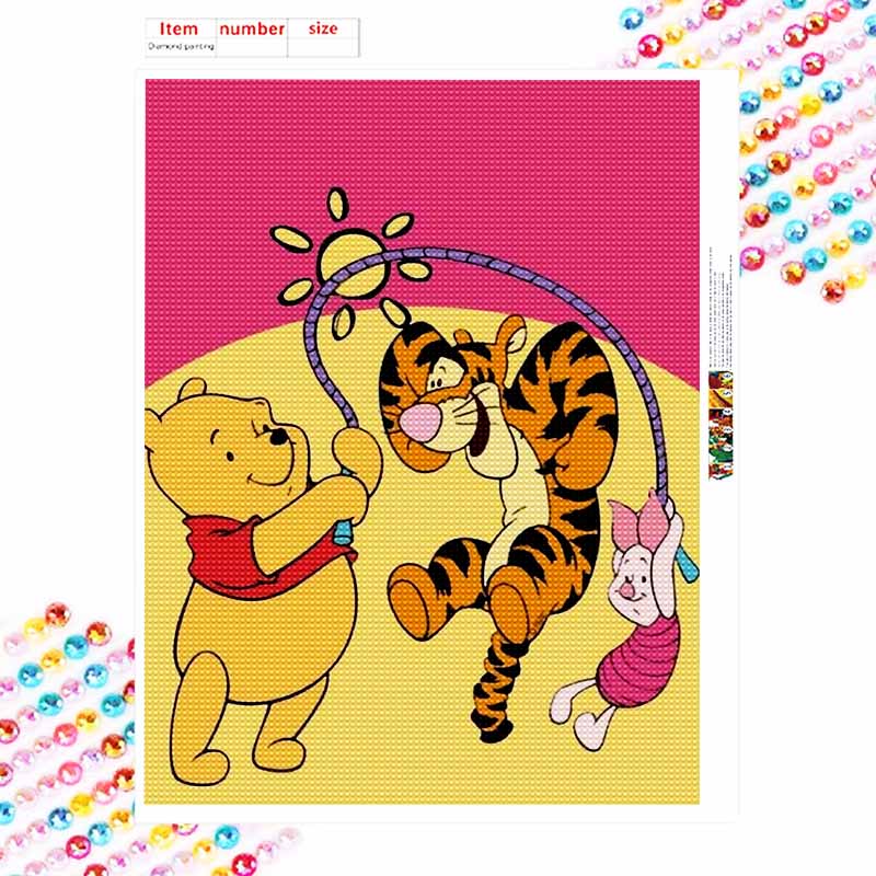 Disney Diamond Painting 5D DIY Winnie the Pooh Diamond Art Painting Kit Adult/Beginner Gift Idea Home Decor