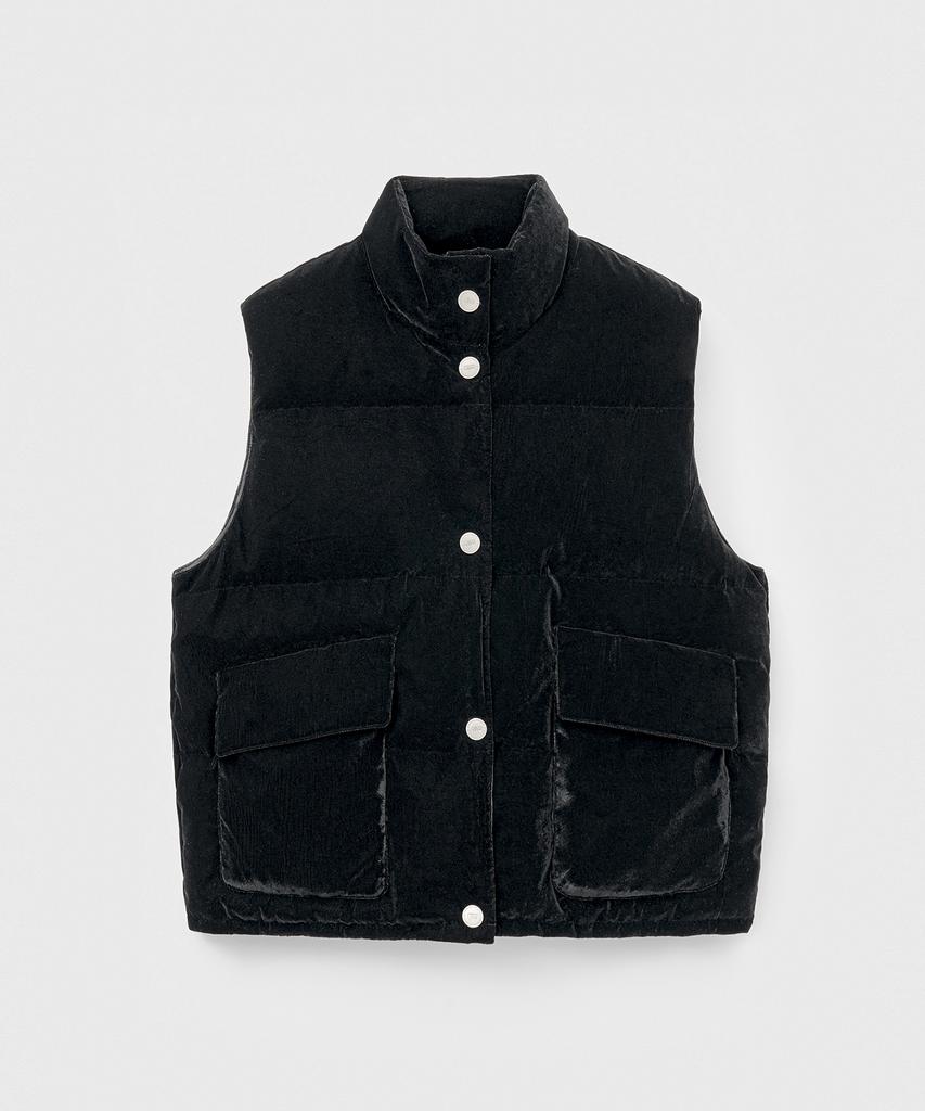 Mongdol Duck Down Velvet Padded Vest Black Mdjp019Black