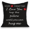 1Pc "Never Forget That I Love You" Slogan Throw Pillow Cover,Suitable For Sofa,Bedroom,Livingroom,A Heartwarming Gift For Lovers