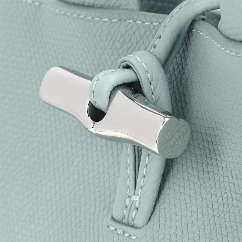 Longchamp Le Roseau Engraved Logo Adjustable Detachable Shoulder Strap Calfskin Shoulder Crossbody Handbag Women Handbag Light-Blue 10278HFP282