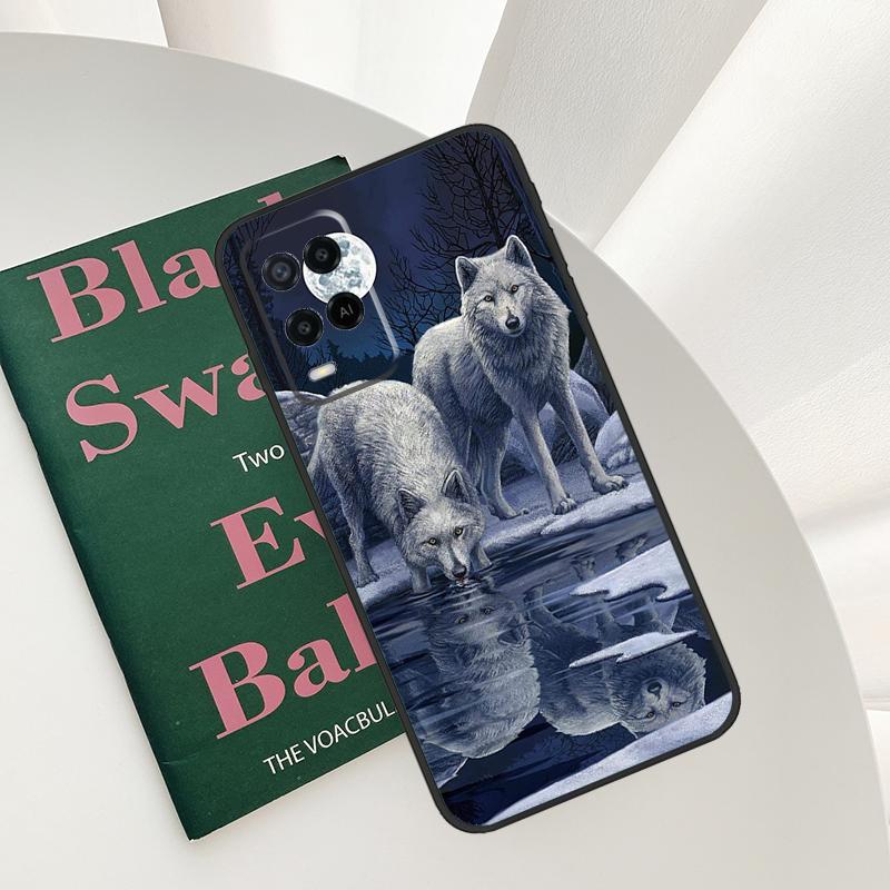 Wolf Art Case For Oppo A52 A72 A76 A96 A54 A74 A94 A54S A57S A58 A78 A98 A57 A77 A15 A16 A17 Cover