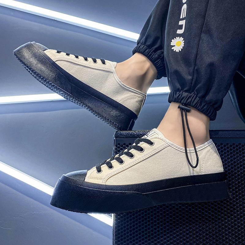 

Мужская парусиновая обувь в японском стиле Харадзюку, летняя тонкая дышащая обувь, модная мужская обувь, трендовая дикая новая обувь на толстой подошве 39 бежевый