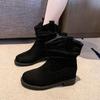 Short Boots Children's Coarse Heel Medium Tube Pile Boots Women's Summer 2025 New Autumn Merad Western Cowboy Martin Boots