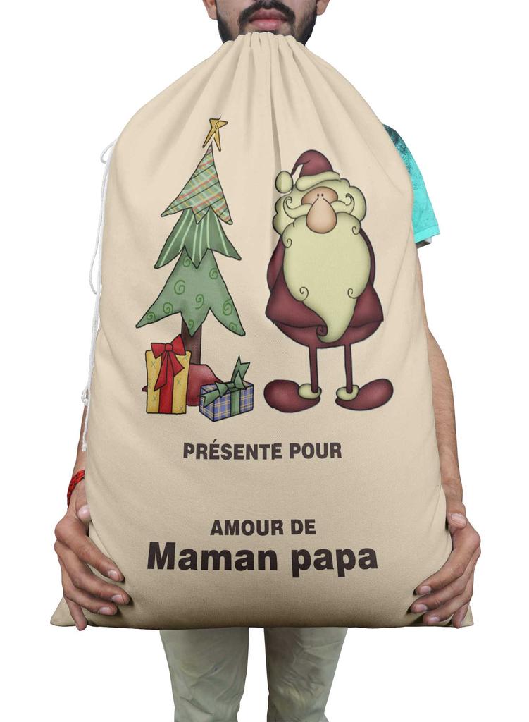 Printtoo Large Drawstring Canvas Bag Christmas Sack Bags Santa Gift Sack Custom Party Favor 2 Pcs 27x20 Inch