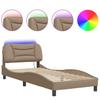 LED Bed Frame without Mattress  Hvar  Cappuccino Brown 80 x 200 cm