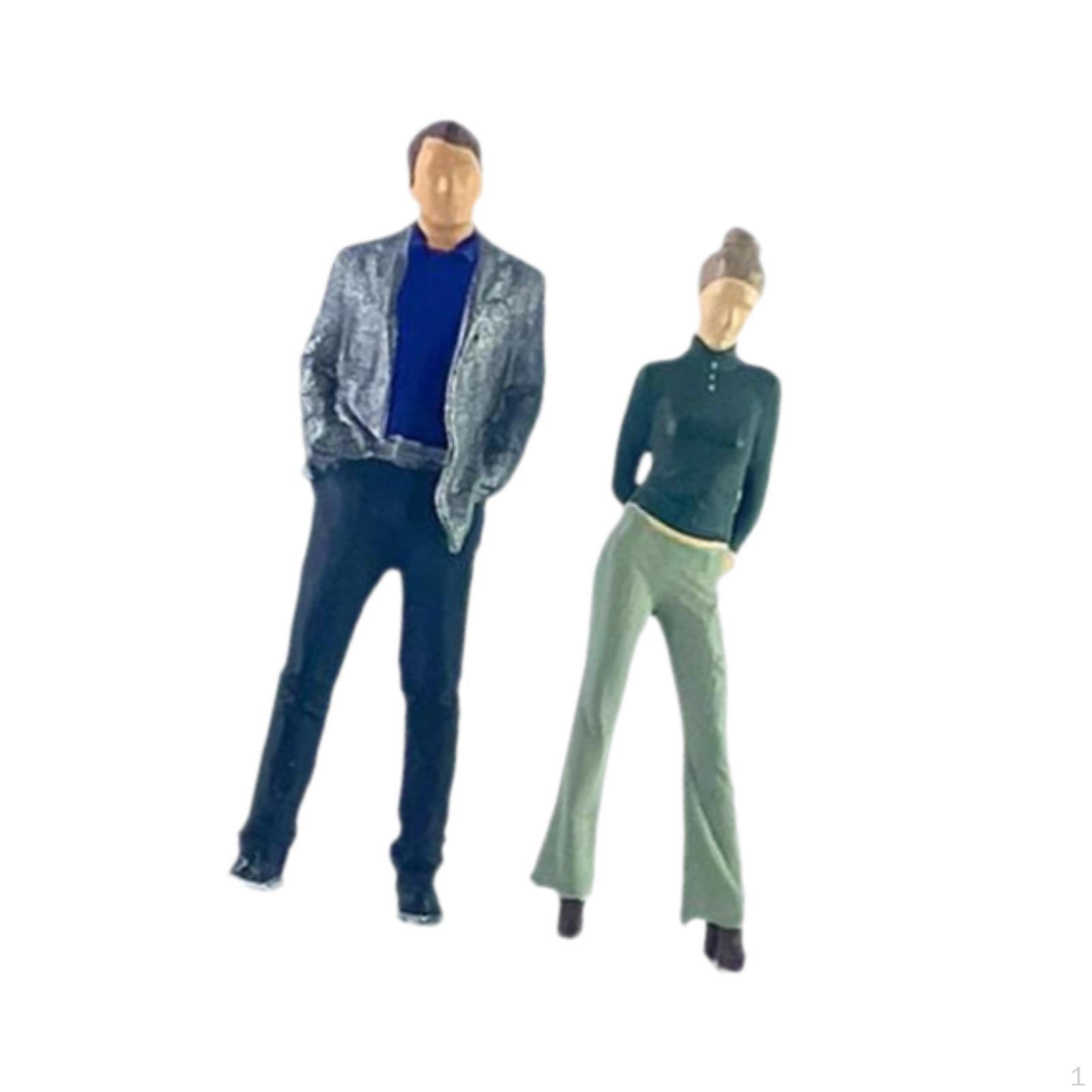 

2 Pieces 1/64 Miniature Figures Set,Layout Decoration Prop Ups,Dioramas Train Railway Micro зелёный