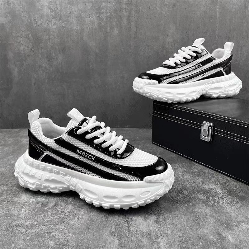 Men's Shoes 2025 Summer New Thick-soled Heightening Casual Dad Shoes Internet Celebrity Same Men's Breathable Sports Mesh Shoes