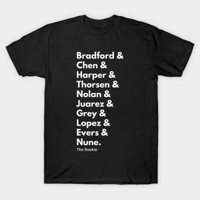 Men Black Print T-shirt The Rookie Season 5 Squad Goal T-Shirt With White Text No-Cut Heat Transfer Print Cotton Tshirt