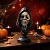 Skull Texture Bust Halloween Ghost Face Skeleton Statue, Spooky Resin Figurine, Horror Themed Bar Decor Collectible Tabletop Decoration