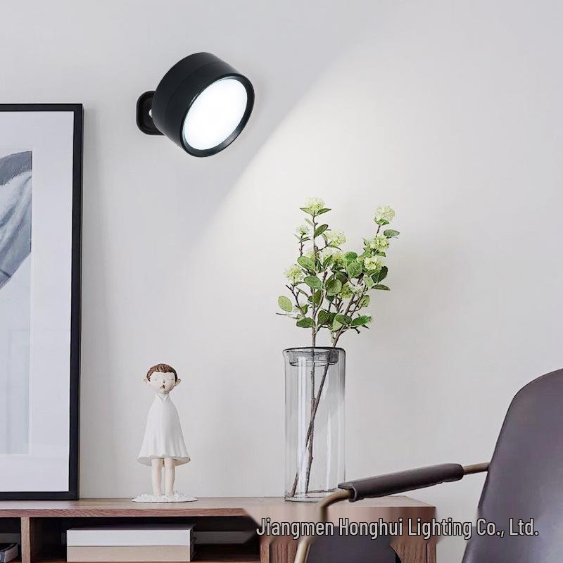 LED Magnetic Wall Lamp for Bedroom or Stairwell - Simple Cylinder Spotlight Night Light