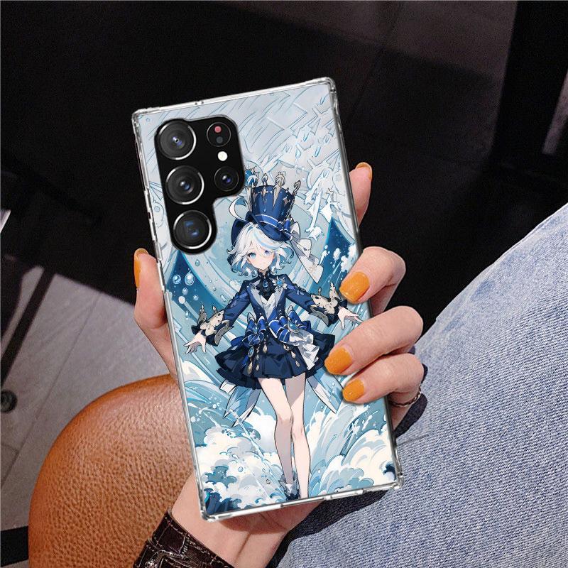 Cute Furina Genshin Impact Phnoe Case for Samsung Galaxy S26 S25 Edge S23 S24 Ultra S22 Plus S21 S20 FE Unique Cover Soft Coque