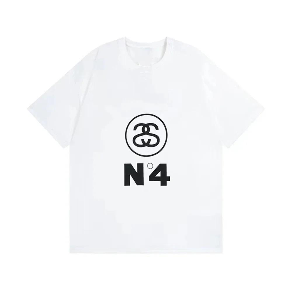 

2024 Мужская Женская Американская Футболка Роскошный Бренд Футболка с Коротким Рукавом Одежда Дизайнерская Футболка Летние Топы Мода Уличная Одежда XXXXXL белый