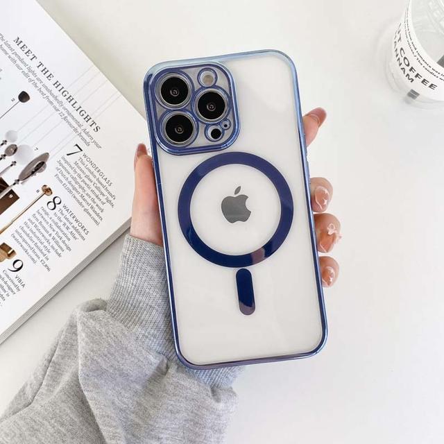 

Роскошный прозрачный чехол с магнитной беспроводной зарядкой для Iphone 11 12 13 14 Pro Max Mini X Xr Xs 7 8 Plus Se 2020 противоударный чехол for iphone 13