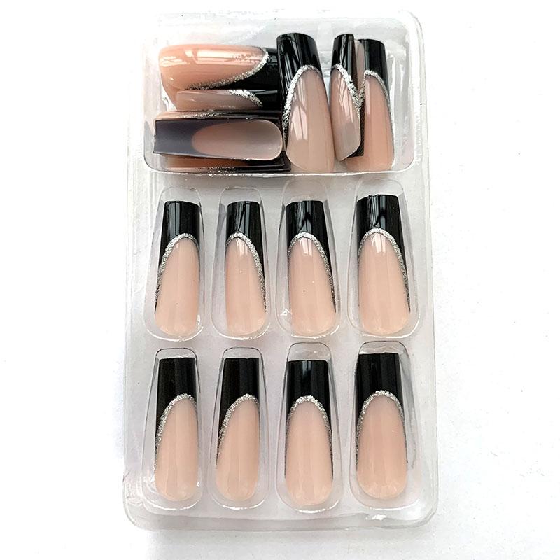 24 pcs/set Press on Nails Long Red Star Nail Girls Sexy Nail DIY Bridal Tip Daily Reusable Sexy Fake Nails Art For Women Decoration
