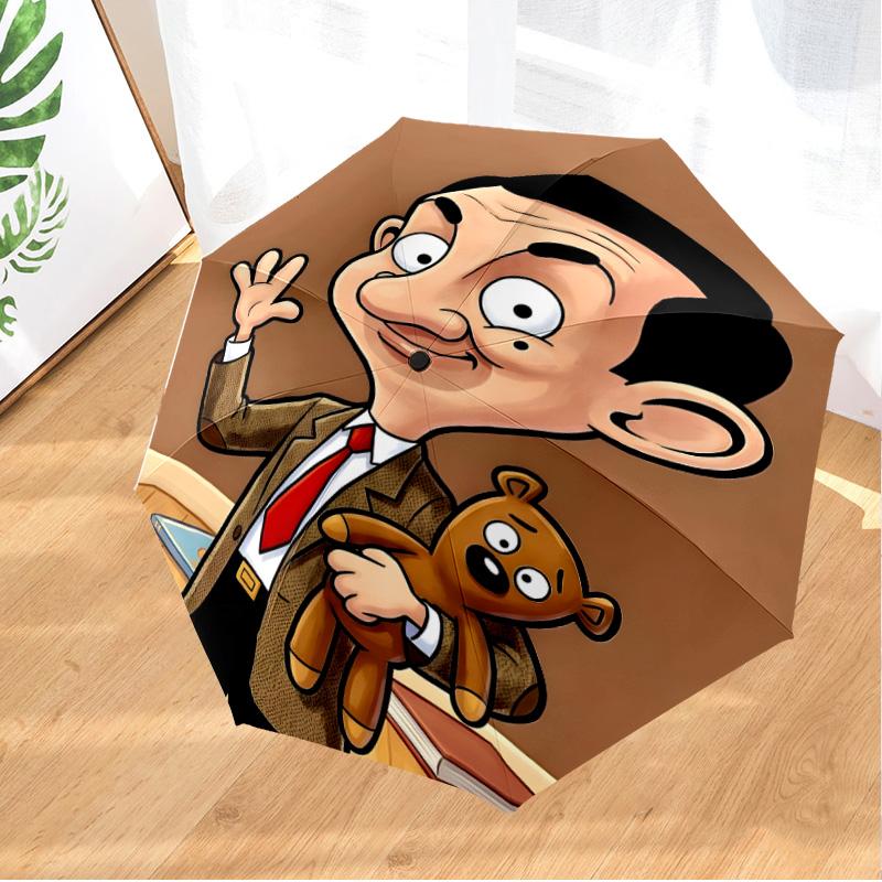 Mr. Bean's Adventure Umbrella Folding umbrella, automatic umbrella 8-Frame for Travel, camping Use Gift for Halloween Christmas