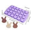 24 Cavity Easter Rabbit Silicone Mold DIY Cake Baking Mold for Making Chocolate Fondant Cupcakes Molds Nonstick Multicolor