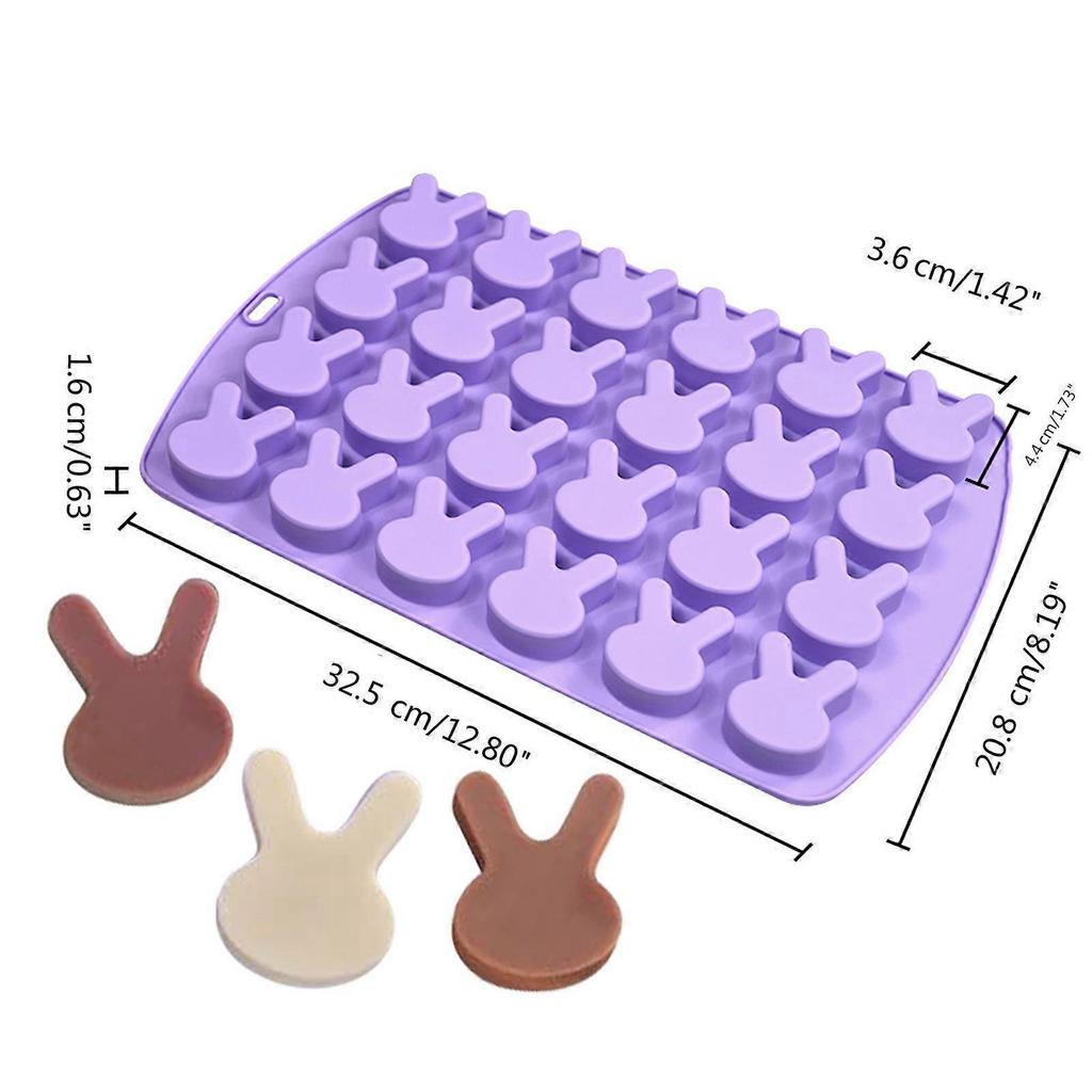24 Cavity Easter Rabbit Silicone Mold DIY Cake Baking Mold for Making Chocolate Fondant Cupcakes Molds Nonstick Multicolor